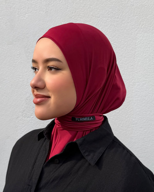 Instant Hijab Dark Red