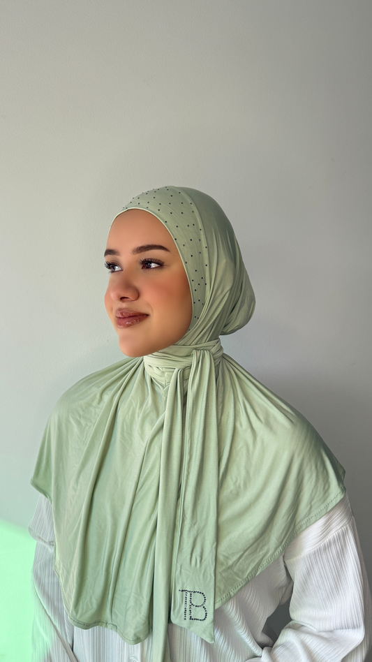 Instant Hijab Strass Matcha